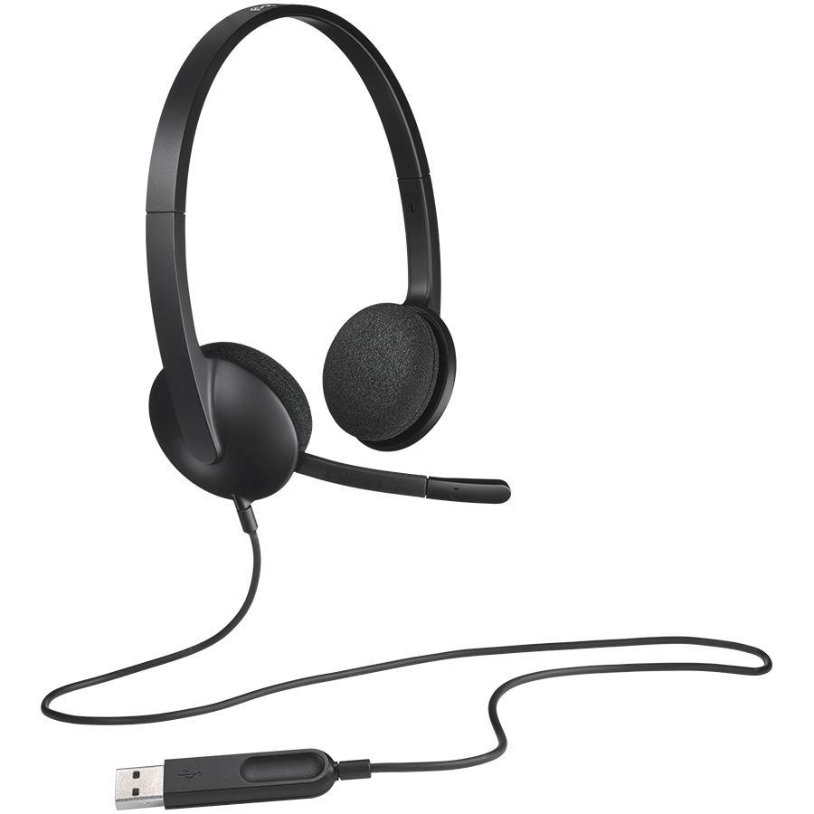 LOGITECH H340 Corded Headset – BLACK – USB