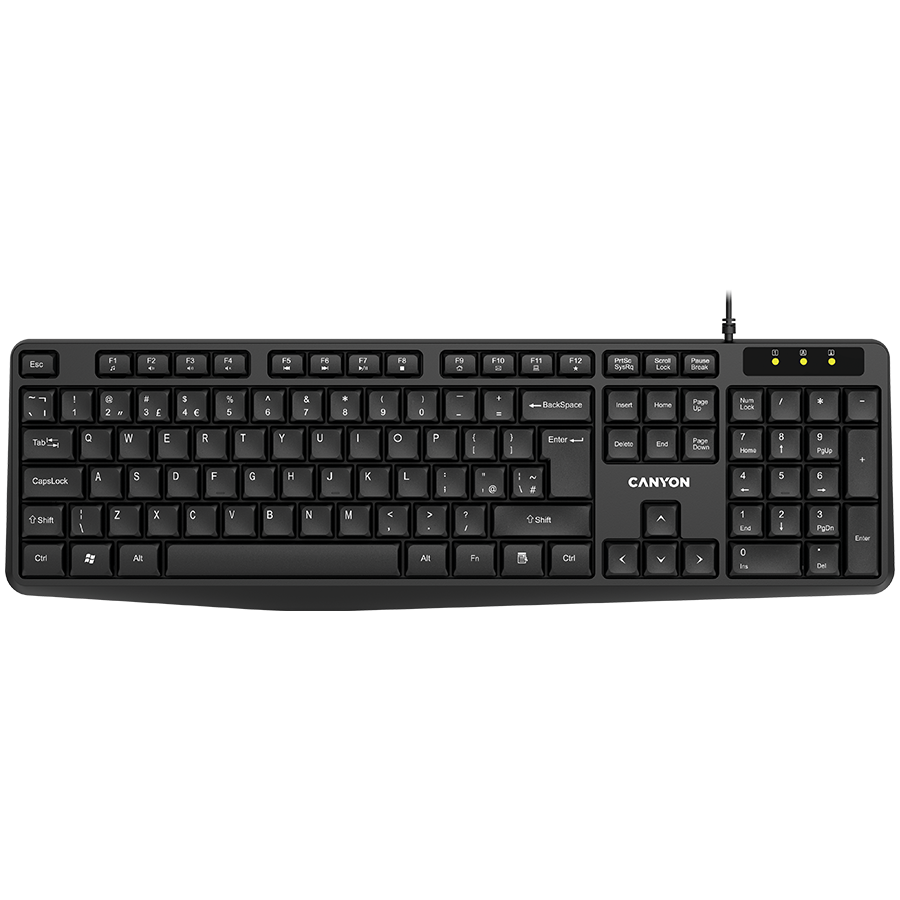 CANYON keyboard KB-1 EN/AD Wired Black