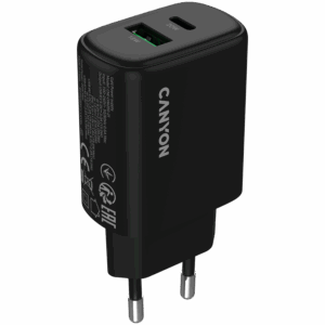 CANYON charger OnCharge 200 20W 1xPD 1xQC EU Black