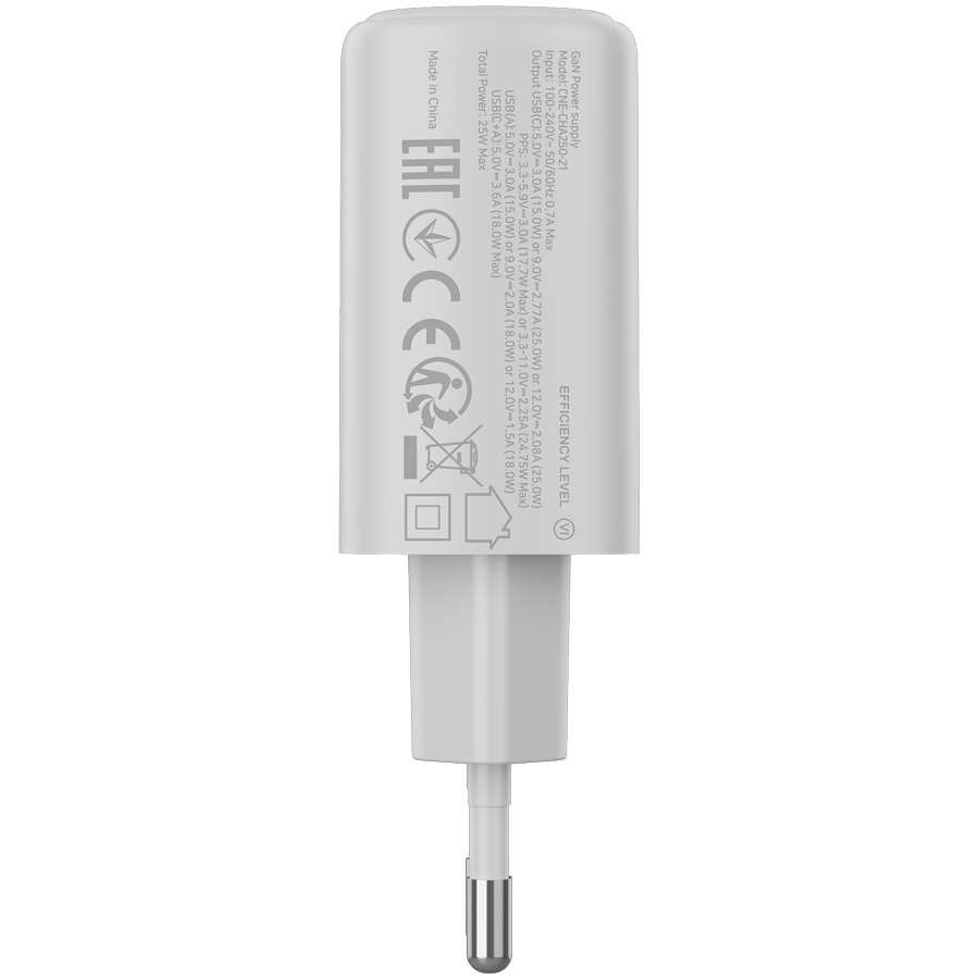 CANYON charger OnCharge 250 25W 1xPD 1xQC EU White
