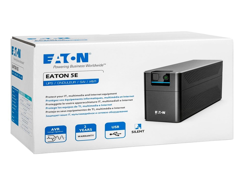 Eaton 5E UPS 700VA/360W Tower| USB DIN AVR| Outputs 2 x DIN/IT