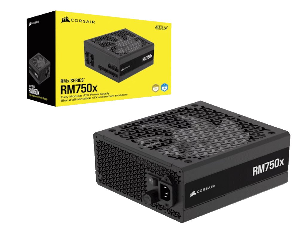 Corsair PSU 750w RM750xGold, Fully Modular, 12V-2x68xSATA, 4xPCIe, ATX 3.1, PCIe 5.1