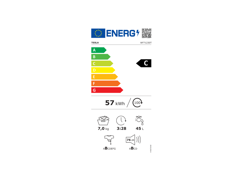TESLA Veš Mašina WF71230T 7Kg ,1200obr/min 16 programa ,Inverter Motor