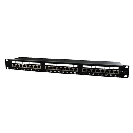 PATCH PANEL 24 PORTA cat.5e, shielded, NPP-C524-002, designed for 19″ standard, 483x111x45 mm