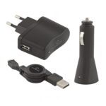 USB punjaci + microUSB kabl TITANUM, 3in1 set, DC 12-24V, AC 100-240V, out 5V/0,8A, TZ106