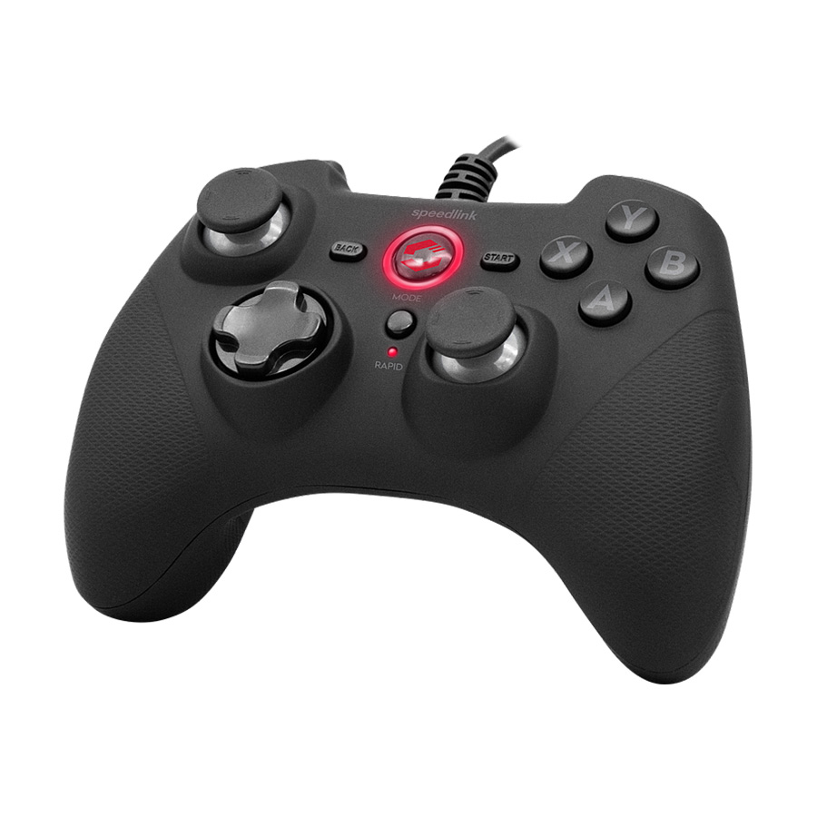 Game Pad SPEEDLINK RAIT Gamepad – for PC/PS3/Switch, rubber-black SL-650010-BK