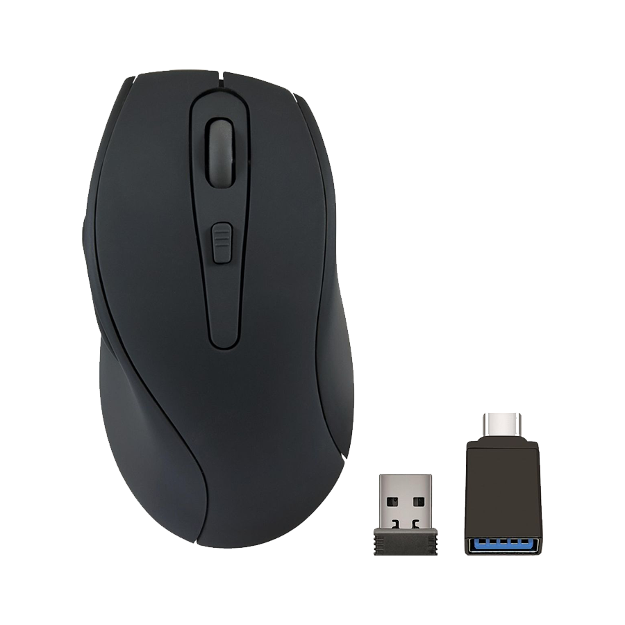 Miš SPEEDLINK AXON Silent & Antibacterial Rechargeable Mouse – Wireless, USB-A/-C, rubber-black, SL-630004-RRBK