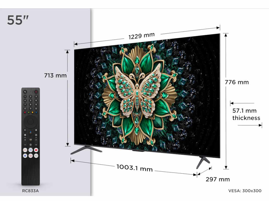 TCL 55″C6K 4K QD-Mini LED TV144Hz Google TV; Game Master;Dolby Atmos; Onkyo 2.1; HDR Premium;