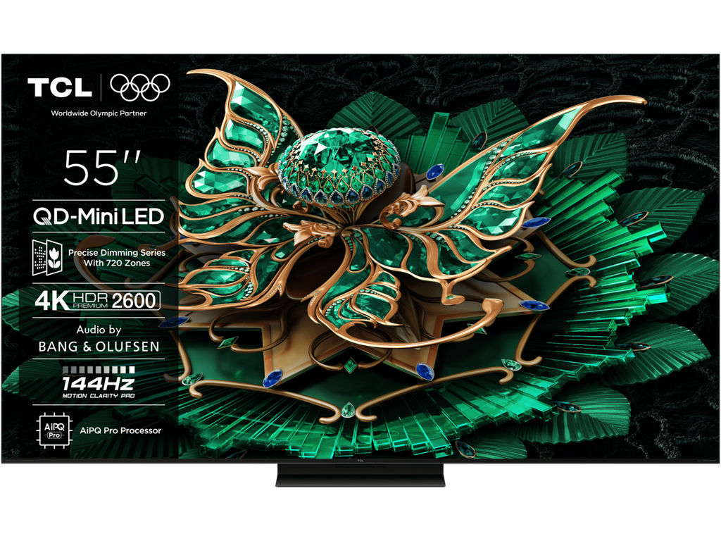 TCL 55″C7K 4K QD-Mini LED TV144Hz Google TV; Game Master;Audio BANG & OLUFSEN; HDR Premium;