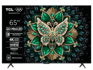 TCL 65"C6K 4K QD-Mini LED TV; 144Hz native display; Precise Dimming Series; Google TV; Game Master; Dolby Atmos; Onkyo 2.1; HDR Premium;  HDR10+ HDR10 HLG; Netflix Youtube Amazon Prime Apple TV; Chromecast & T-cast; HDMI: 4x 2.1; USB: 1x 3.0;