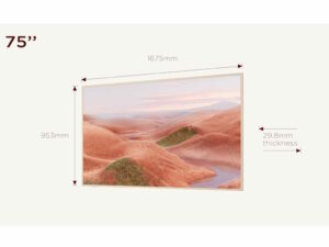 TCL 75"A300W NXTVISION 4K QLED; Google OS; 144Hz VRR ART TV; Dolby Atmos; Ambient mode; HDMI 2.1;Flat & Slim Frame Design; Movable Floor Stand; "Ai" Art; Matte Screen;  HDR10+