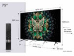TCL 75"C6K 4K QD-Mini LED TV; 144Hz native display; Precise Dimming Series; Google TV; Game Master; Dolby Atmos; Onkyo 2.1; HDR Premium;  HDR10+ HDR10 HLG; Netflix Youtube Amazon Prime Apple TV; Chromecast & T-cast; HDMI: 4x 2.1; USB: 1x 3.0;
