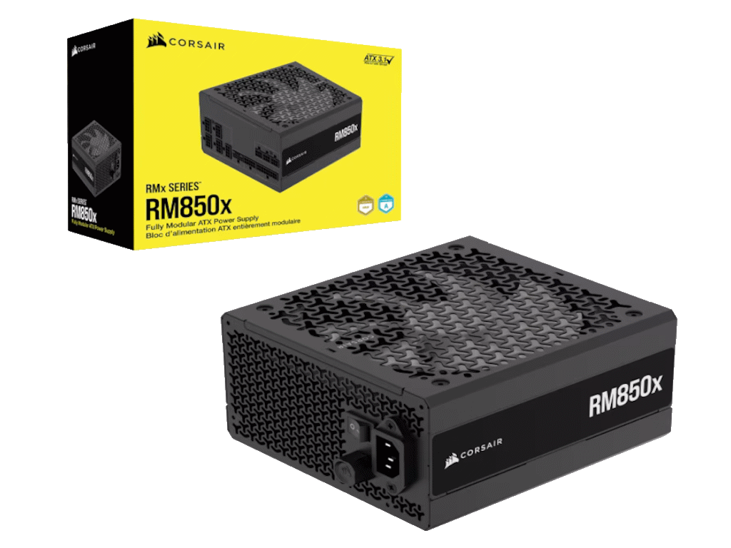 Corsair PSU 850W RM850xGold, Fully Modular, 12V-2x68xSATA, 3xPCIe, ATx 3.1, PCIe 5.1