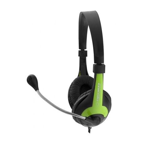 Slušalica sa mikrofonom ESPERANZA ROOSTER, volume control, green, EH158G - Image 3