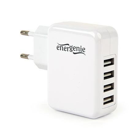 USB univerzalni strujni punjač GEMBIRD, 4-port, 5V, 3,1A, EG-U4AC-02, white