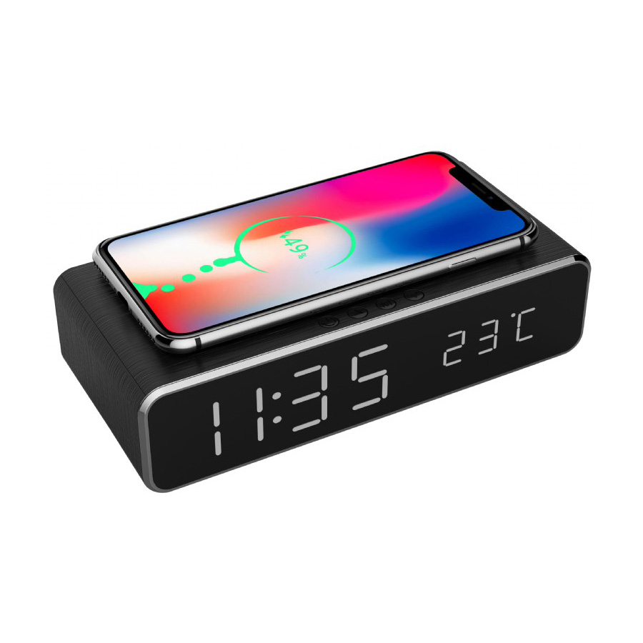 Digitalni sat sa wireless bežičnim punjačem za mobitel GEMBIRD, DAC-WPC-01
