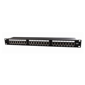 PATCH PANEL 24 PORTA cat.6, shielded, 19" 1U, GEMBIRD, NPP-C624-002, designed for 19" standard, 483x111x45 mm