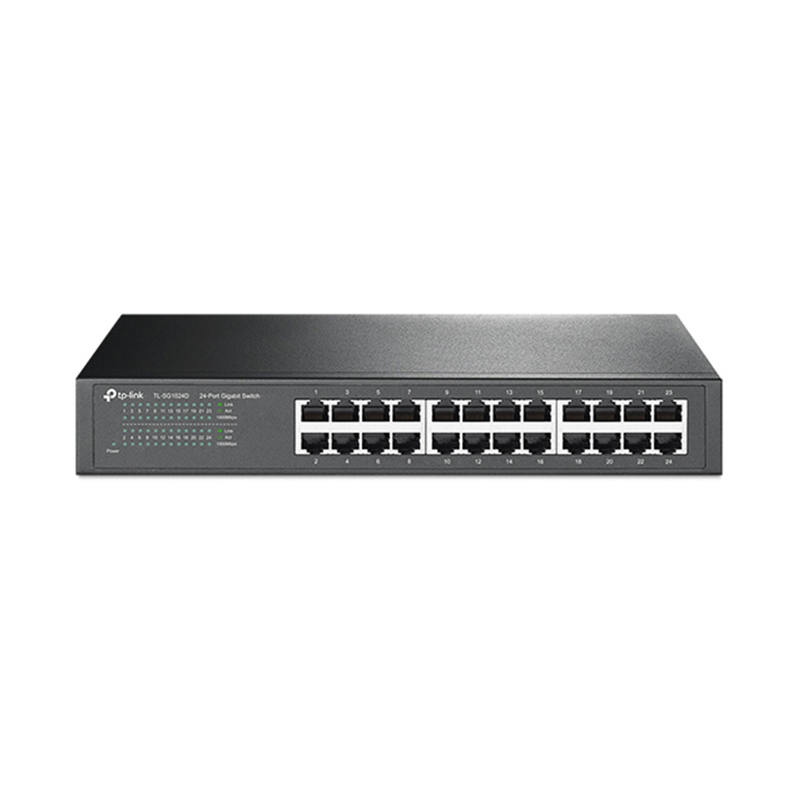 SWITCH 24 portni 10/100/1000 TP-Link TL-SG1024D Gigabit Desktop, Rackmount, RJ45 ports, 13″ steal case