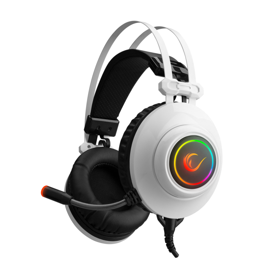 Slušalice sa mikrofonom gaming RAMPAGE RM-K1 PULSAR white, USB 7.1 surround, vibracija, RGB, 36129
