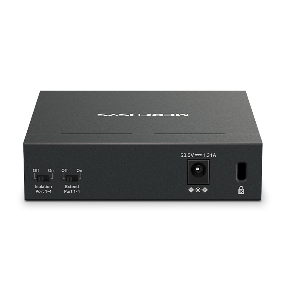 SWITCH Mercusys MS105GP 5-portni gigabitni stoni prekidač sa 4-porta PoE+, 4×Gigabit PoE+ porta, 1×Gigabitni port bez PoE, 65 W PoE napajanje, stolno - Image 3