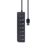 USB HUB 7-portni (1 x USB 3.1 + 6 x USB 2.0) sa prekidačima, crni UHB-U3P1U2P6P-01
