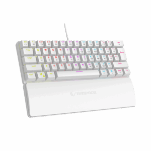 Tastatura gaming RAMPAGE PLOWER K60 White US Layout Wrist Support Blue Switch Gaming Keyboard, 37254