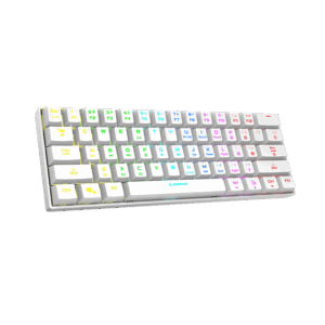 Tastatura gaming RAMPAGE KB-RX63 B-ATOM White Bluetooth RGB Backlight RED SWITCH US Layout 63 Mini, 39912