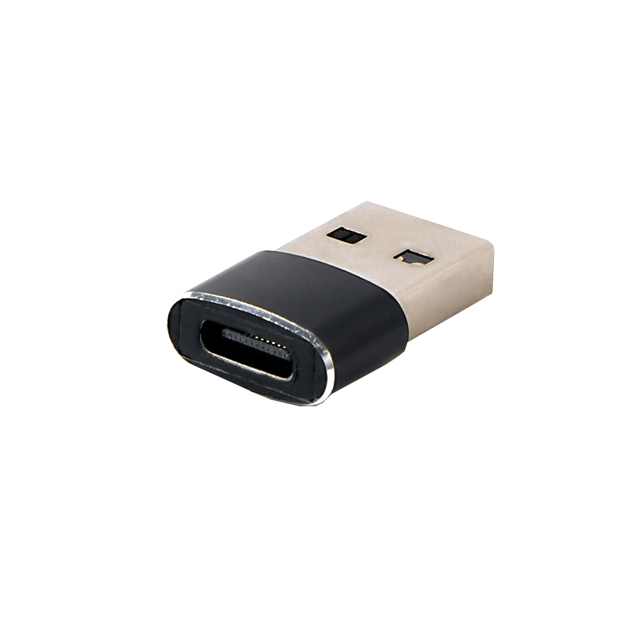 USB 2,0 adapter USB2.0 AM to Type-C female black, GEMBIRD A-USB2-AMCF-02 - Image 2