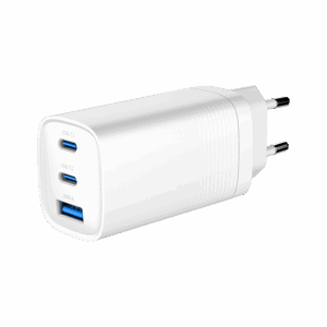 USB punjač 2xType-C + 1xUSB-A fast charger, 65W PD, white GEMBIRD, TA-UC-PDQC65-01-W