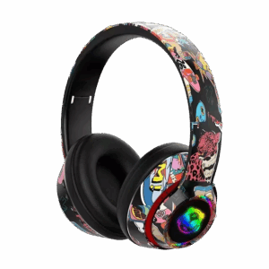 Slušalice bluetooth L750 HiFi RGB stickerbomb design, black