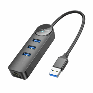 USB HUB + GLAN Ethernet Adapter BOROFONE DH6 Erudite 4-in-1, USB3.0x3 +RJ45