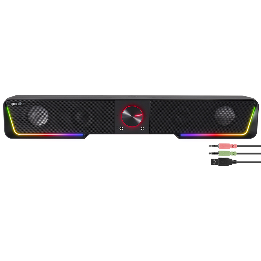 Zvucnik SPEEDLINK GRAVITY RGB, Stereo Soundbar, black, SL-830200-BK - Image 2