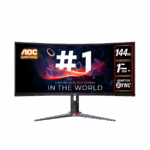 MONITOR AOC 34"" Gaming CU34G2XP 34” Curved VA, 21:9, 3440x1440, 180Hz, 1ms, 430 cd/m2, 4000:1, HDMI, DP, PbP, PiP, Ergonomic, Black-Red, VESA 3y
