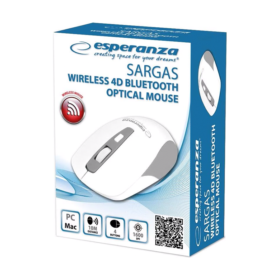 Miš bluetooth ESPERANZA, OPTICAL MOUSE, 4D SARGAS, EM130W - Image 2
