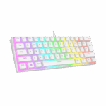 Tastatura gaming RAMPAGE RADIANT K11 white, red switch, Type-C, RGB,  US Layout, pudding keycaps, 38969
