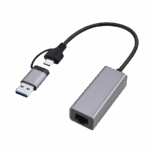 USB-A + Type-C to Ethernet LAN 2.5Gb GEMBIRD USB 3.1 + type-C Gigabit network adapter, space grey, A-USB3AC-LAN2G-01