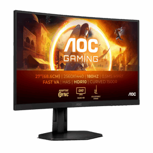MONITOR AOC 27" CQ27G4X Zakrivljeni 180Hz QHD Gaming 2560x1440 ,0.5ms. HDMI, DP, Full Ergo, Black.3godGAR