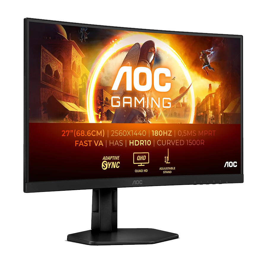 MONITOR AOC 27″ CQ27G4X Zakrivljeni 180Hz QHD Gaming 2560×1440 ,0.5ms. HDMI, DP, Full Ergo, Black.3godGAR
