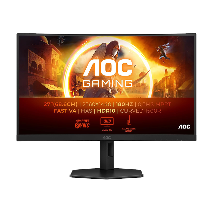 MONITOR AOC 27″ CQ27G4X Zakrivljeni 180Hz QHD Gaming 2560×1440 ,0.5ms. HDMI, DP, Full Ergo, Black.3godGAR