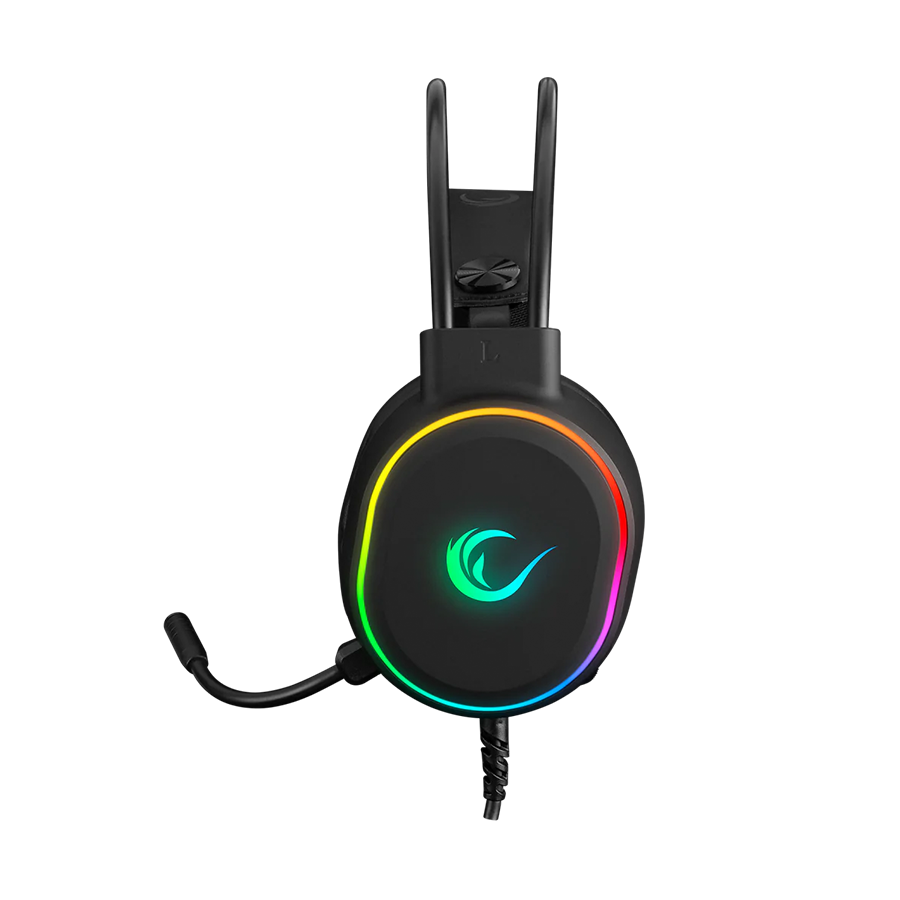 Slušalice sa mikrofonom gaming RAMPAGE ROGUE BLACK USB RGB Led Gaming Headset with Long flexible Microphone. In Line Control, 36162