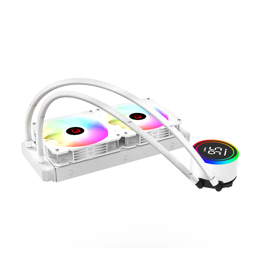 CPU hladnjak AIO Liquid RAMPAGE HELIOS C15 White 12cm Fan Temperature Display Intel/AMD ARGB 240mm Liquid Cooling CPU Fan, 40917