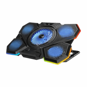 Postolje za notebook gaming Addison RAMPAGE AD-RC13 BELLATRIX BLACK 5 FAN 2 USB RGB LIGHT 15 "-17" Notebook Cool Stand, 40487