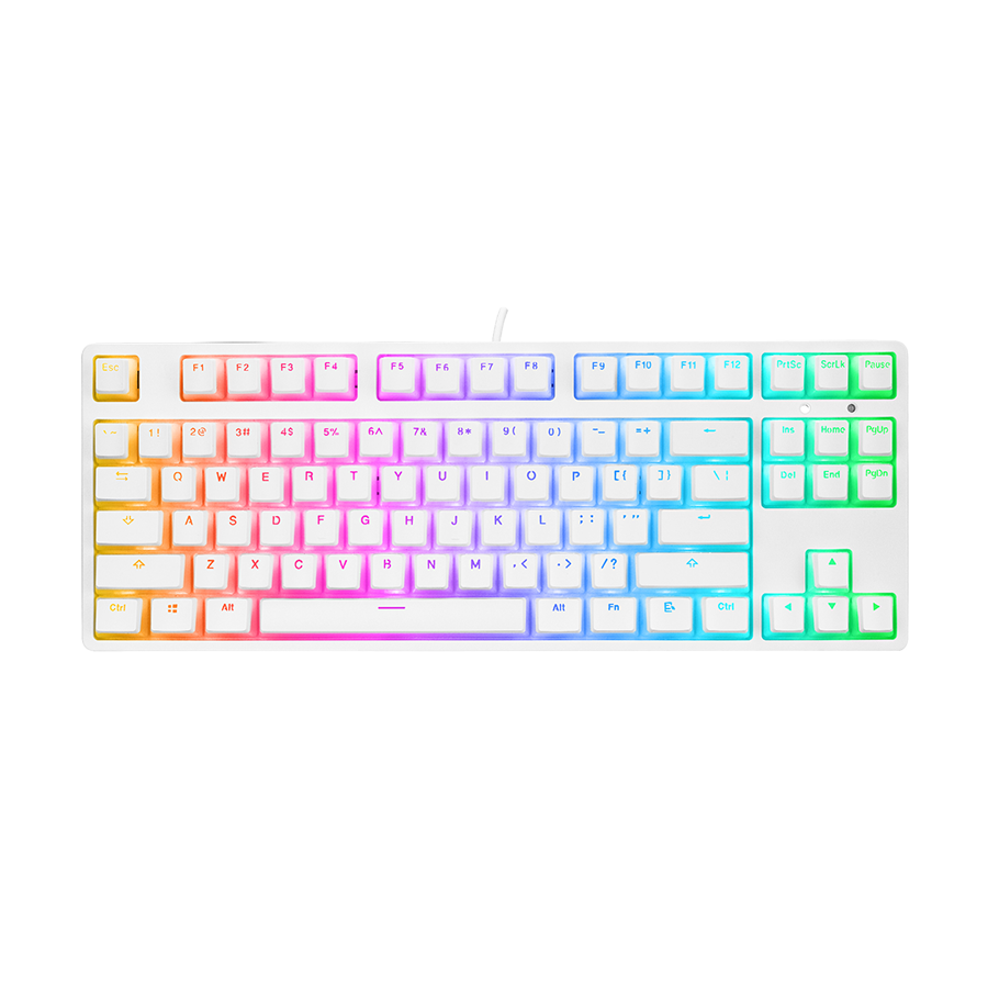 Tastatura gaming RAMPAGE KB-R136 GHOST Mechanical White Type-C red switch US Layout RGB pudding keycaps, 36816 - Image 2