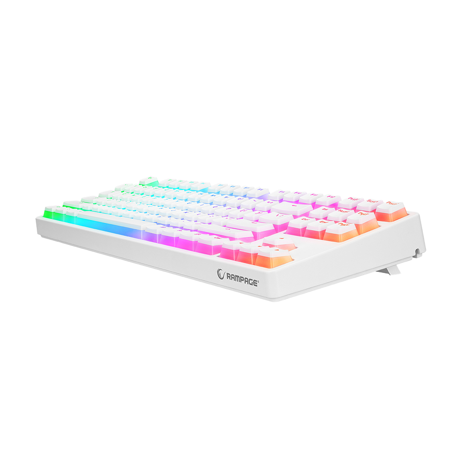 Tastatura gaming RAMPAGE KB-R136 GHOST Mechanical White Type-C red switch US Layout RGB pudding keycaps, 36816 - Image 3