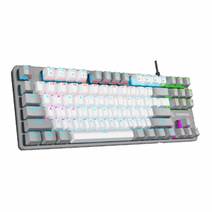 Tastatura gaming RAMPAGE SNUG K14 White/Gray Blue Switch Mechanical Gaming Keyboard ENGLISH Layout English Rainbow TKL, 41851