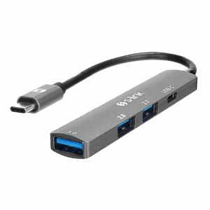 USB HUB S-link SWV-USBC023 4 in 1 Gray Metal TypeC to 2*USB2.0 USB 3.0, PD Type C Adapter, 39871