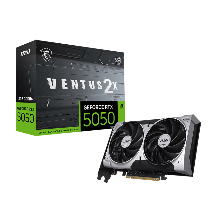 VGA MSI GeForce RTX 5050 VENTUS 2X OC 8G Graphics Card w/ HDMI, Triple DP