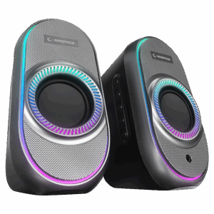Zvučnici 2.0 gaming RAMPAGE RMS-X3 2.0 6W Bluetooth Enabled Black Multimedia RGB Lighted Gaming USB Speaker, 39543