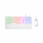 Tastatura + miš gaming RAMPAGE KM-RX7 Fortuna V2 Rainbow Lighting USB White Gaming Combo Us Layout English Gaming Keyboard 12800 DPI Mouse, 42578