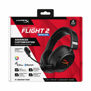 Slušalice sa mikrofonom HyperX Cloud Flight 2 RGB Wireless Gaming Headset Black, B5VC4AA